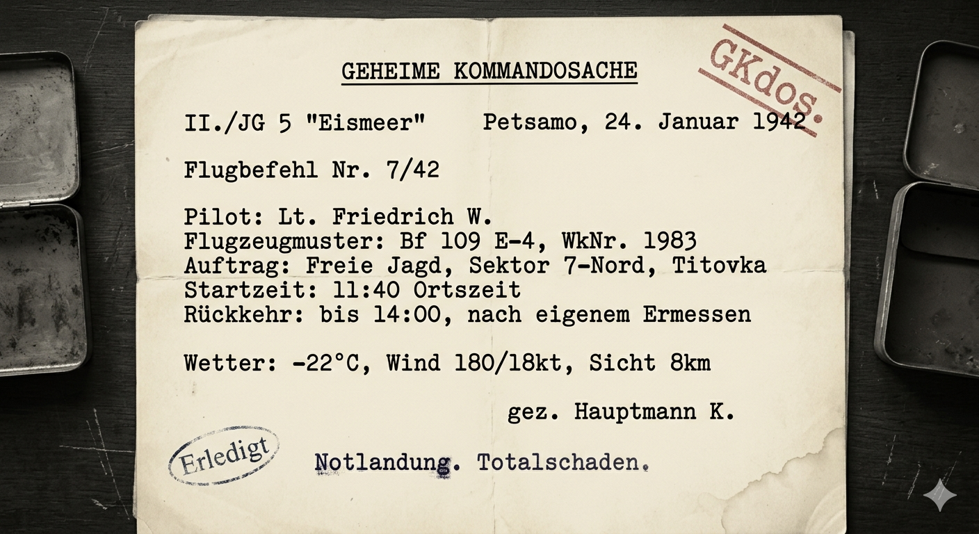 Flugbefehl · Petsamo · 24. Januar 1942