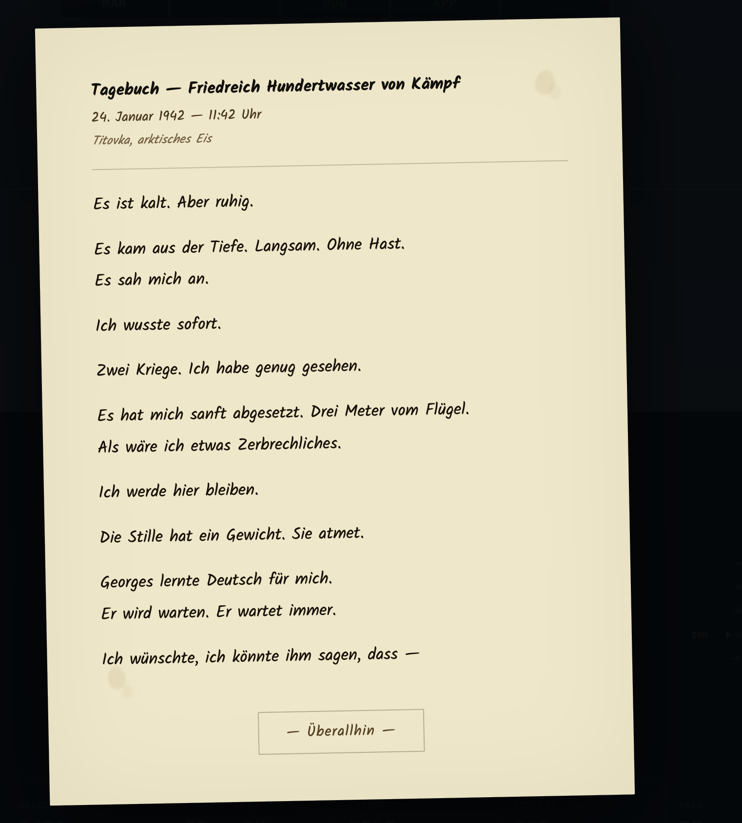 Tagebuch · Friedrich Hundertwasser von Kämpf · 24. Januar 1942